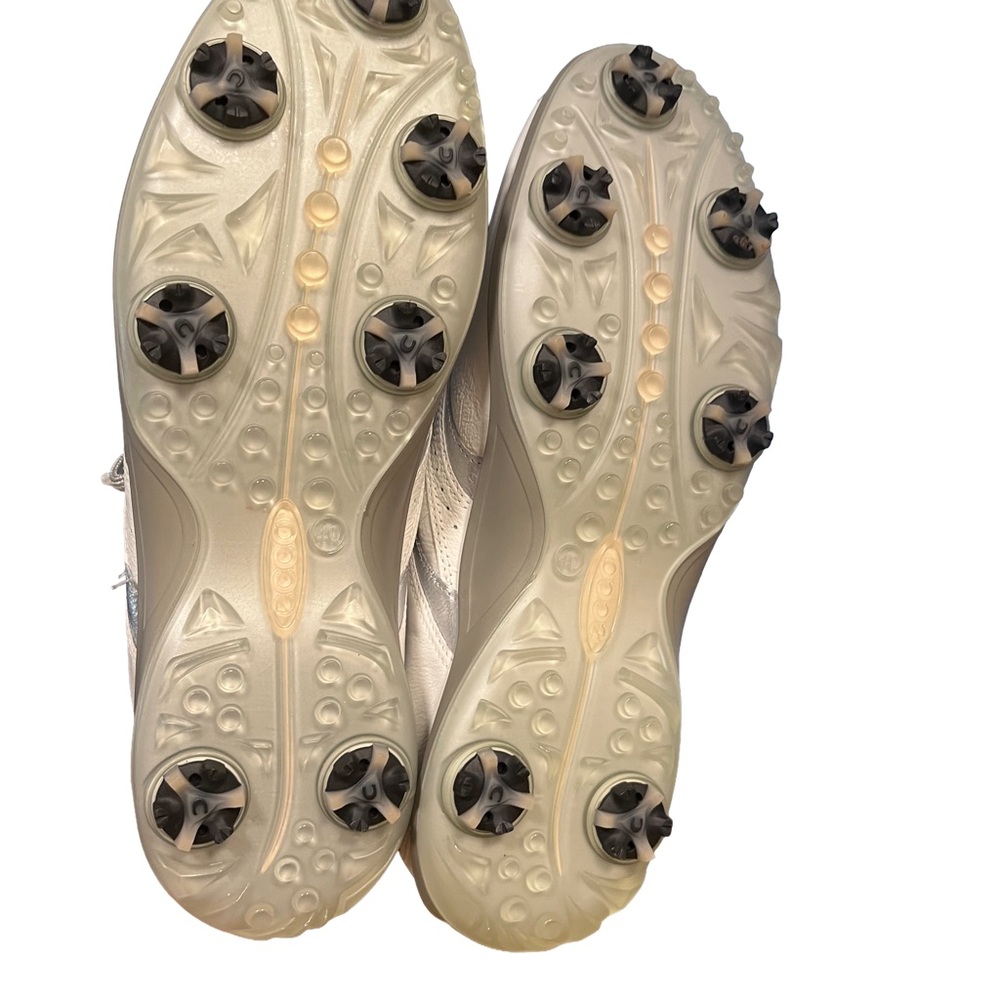 NEW ECCO Hydromax Womens White/Silver Leather Spike Golf Shoes Sz 40 (US 9) - Picture 6 of 9